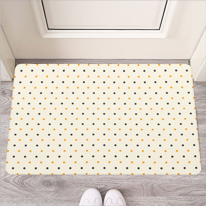 Halloween Polka Dot Pattern Print Rubber Doormat