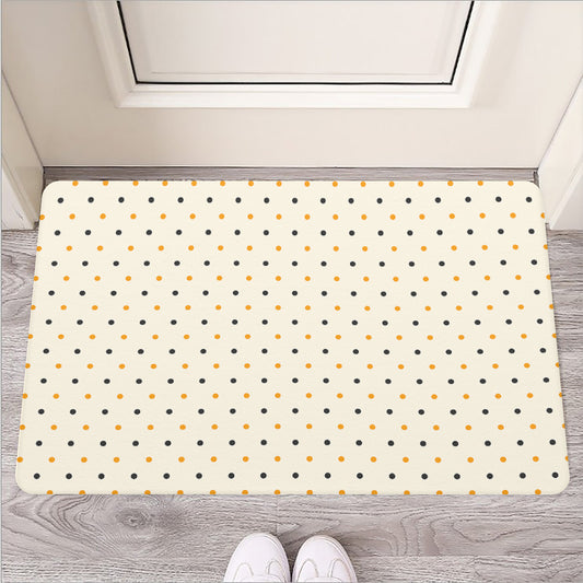 Halloween Polka Dot Pattern Print Rubber Doormat