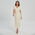 Halloween Polka Dot Pattern Print Short Sleeve Maxi Dress