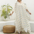 Halloween Polka Dot Pattern Print Silk V-Neck Kaftan Dress