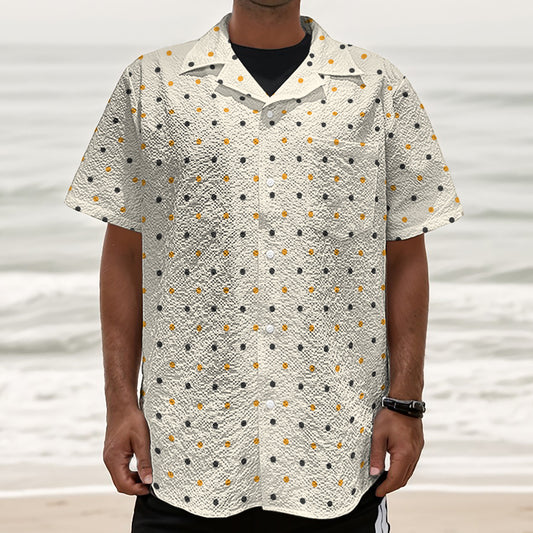Halloween Polka Dot Pattern Print Textured Short Sleeve Shirt