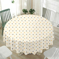 Halloween Polka Dot Pattern Print Waterproof Round Tablecloth