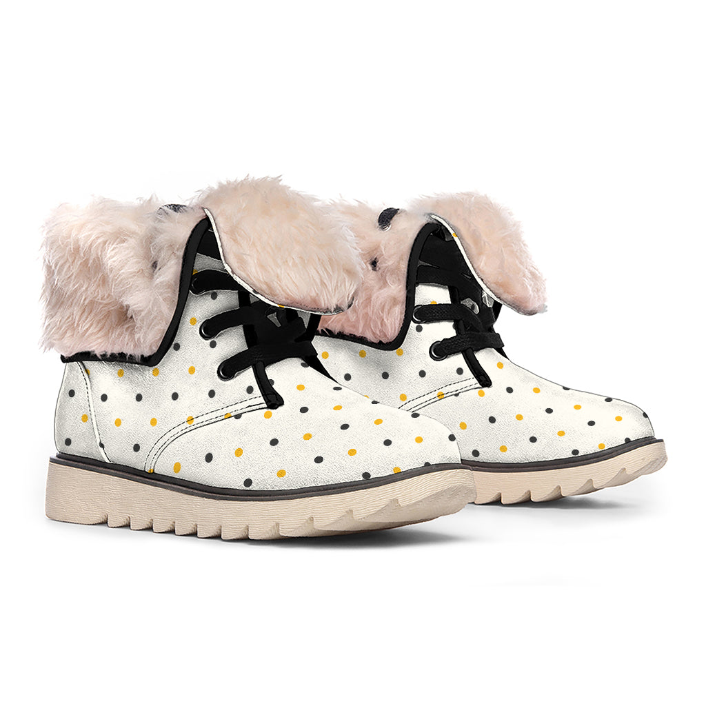Halloween Polka Dot Pattern Print Winter Boots