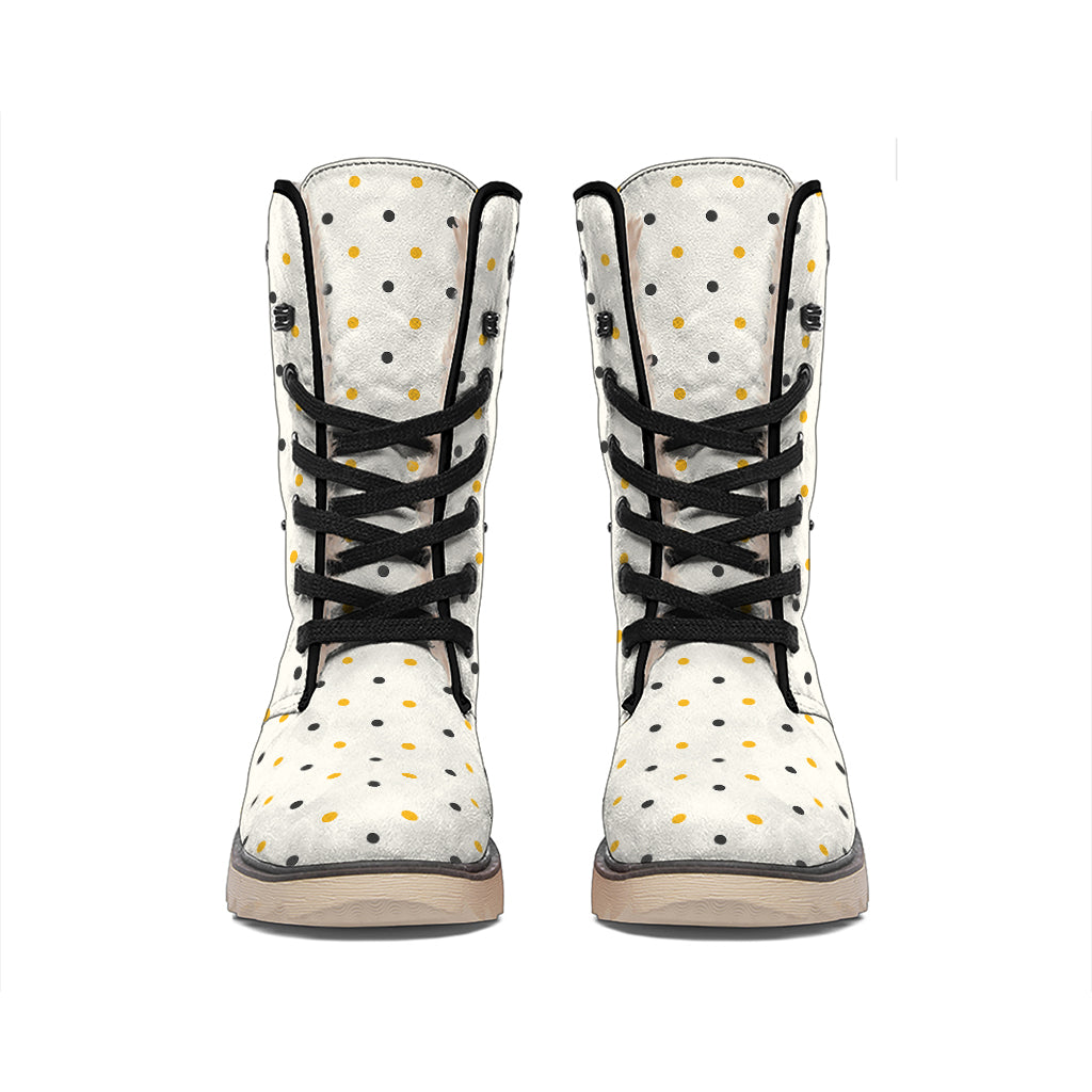 Halloween Polka Dot Pattern Print Winter Boots