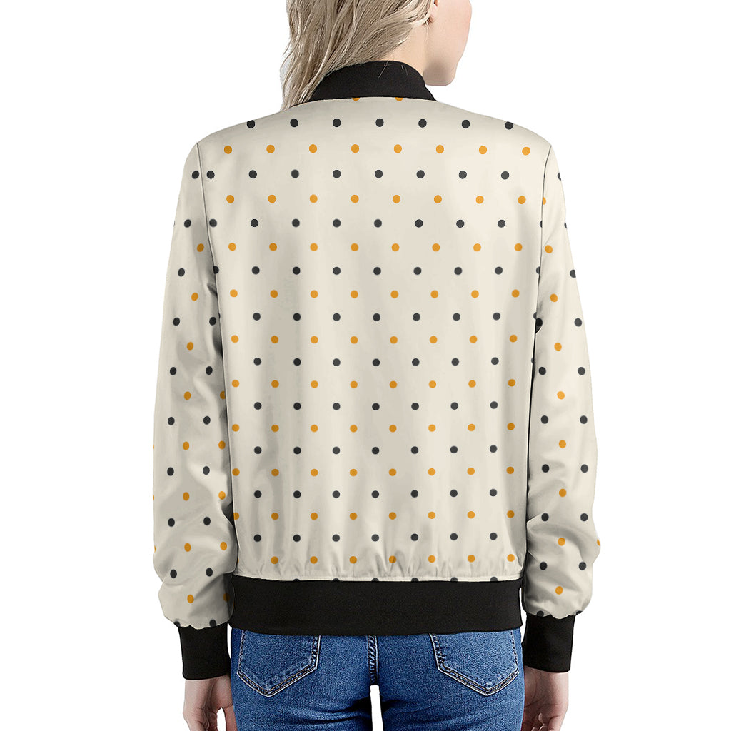 Halloween Polka Dot Pattern Print Women's Bomber Jacket