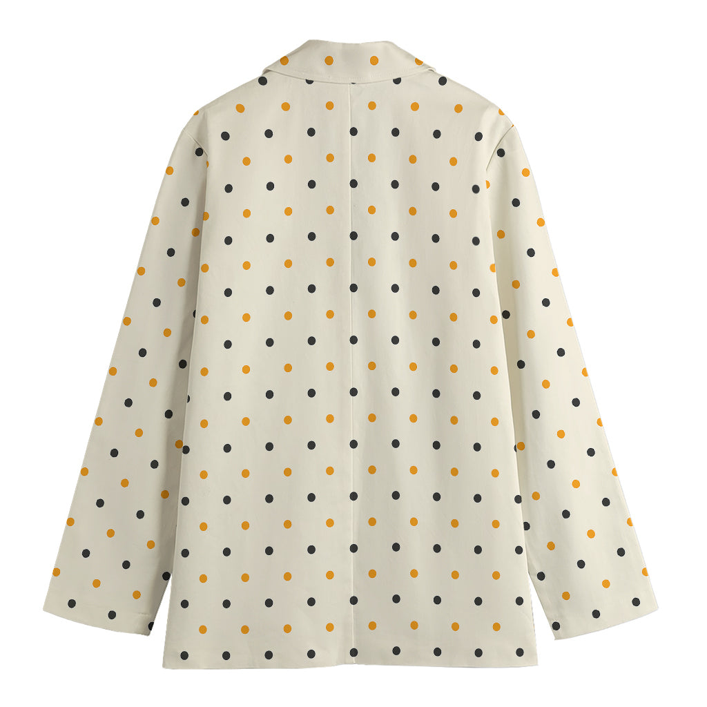 Halloween Polka Dot Pattern Print Women's Cotton Blazer