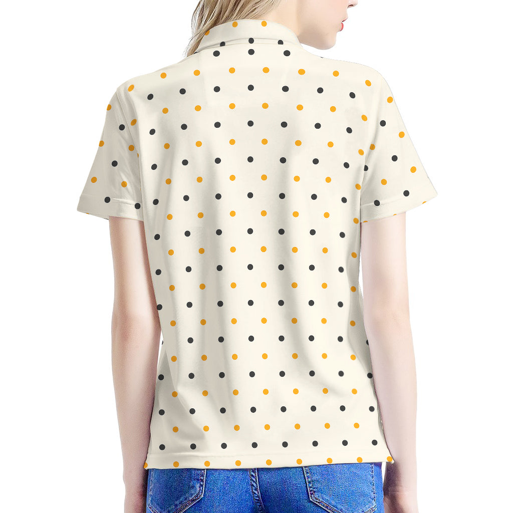 Halloween Polka Dot Pattern Print Women's Polo Shirt