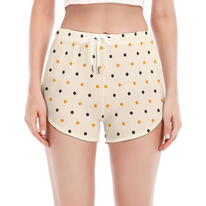 Halloween Polka Dot Pattern Print Women's Split Running Shorts