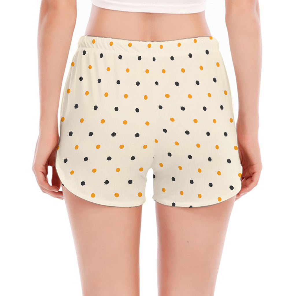 Halloween Polka Dot Pattern Print Women's Split Running Shorts