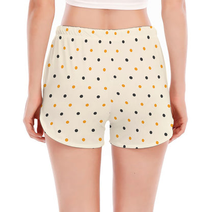 Halloween Polka Dot Pattern Print Women's Split Running Shorts