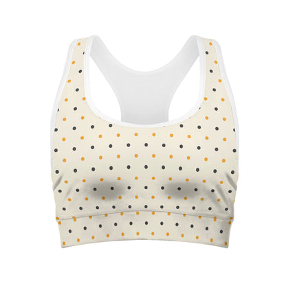 Halloween Polka Dot Pattern Print Women's Sports Bra