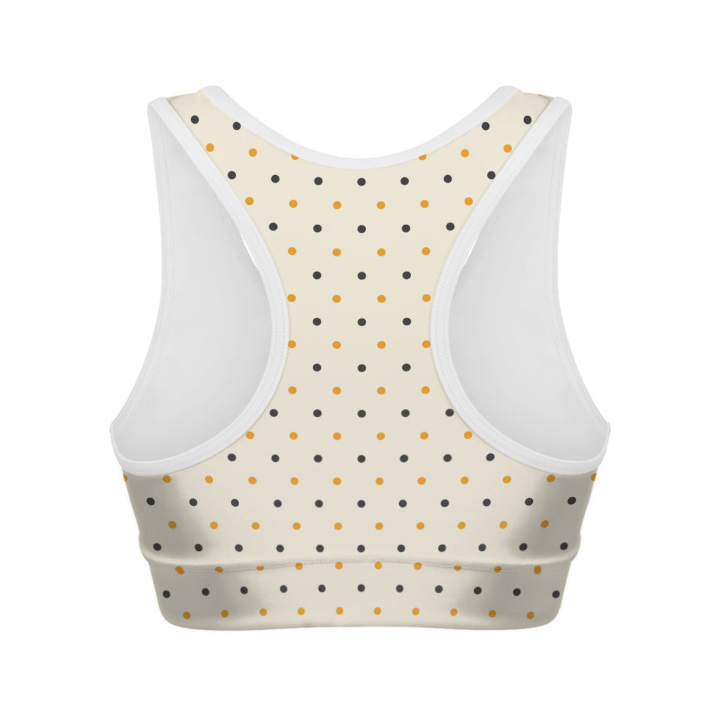 Halloween Polka Dot Pattern Print Women's Sports Bra