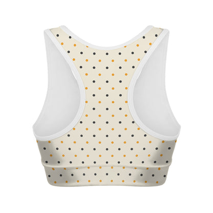 Halloween Polka Dot Pattern Print Women's Sports Bra