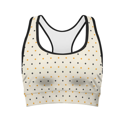 Halloween Polka Dot Pattern Print Women's Sports Bra