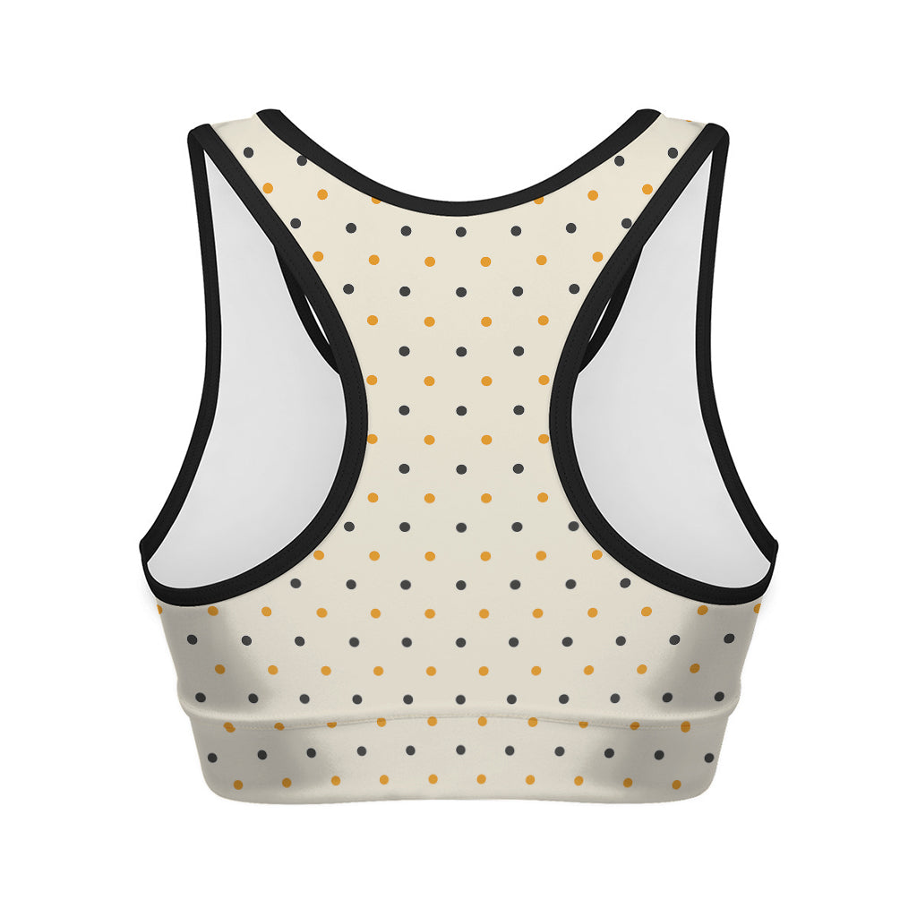 Halloween Polka Dot Pattern Print Women's Sports Bra