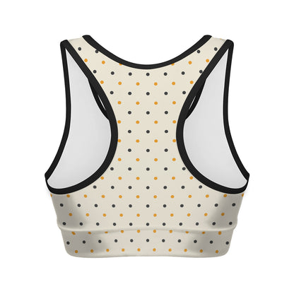 Halloween Polka Dot Pattern Print Women's Sports Bra
