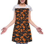 Halloween Pumpkin And Bat Pattern Print Adjustable Apron