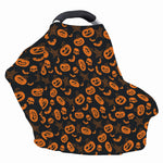 Halloween Pumpkin And Bat Pattern Print Baby Seat Cover