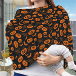 Halloween Pumpkin And Bat Pattern Print Baby Seat Cover
