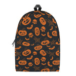 Halloween Pumpkin And Bat Pattern Print Backpack