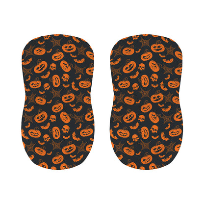 Halloween Pumpkin And Bat Pattern Print Bar Stool Covers