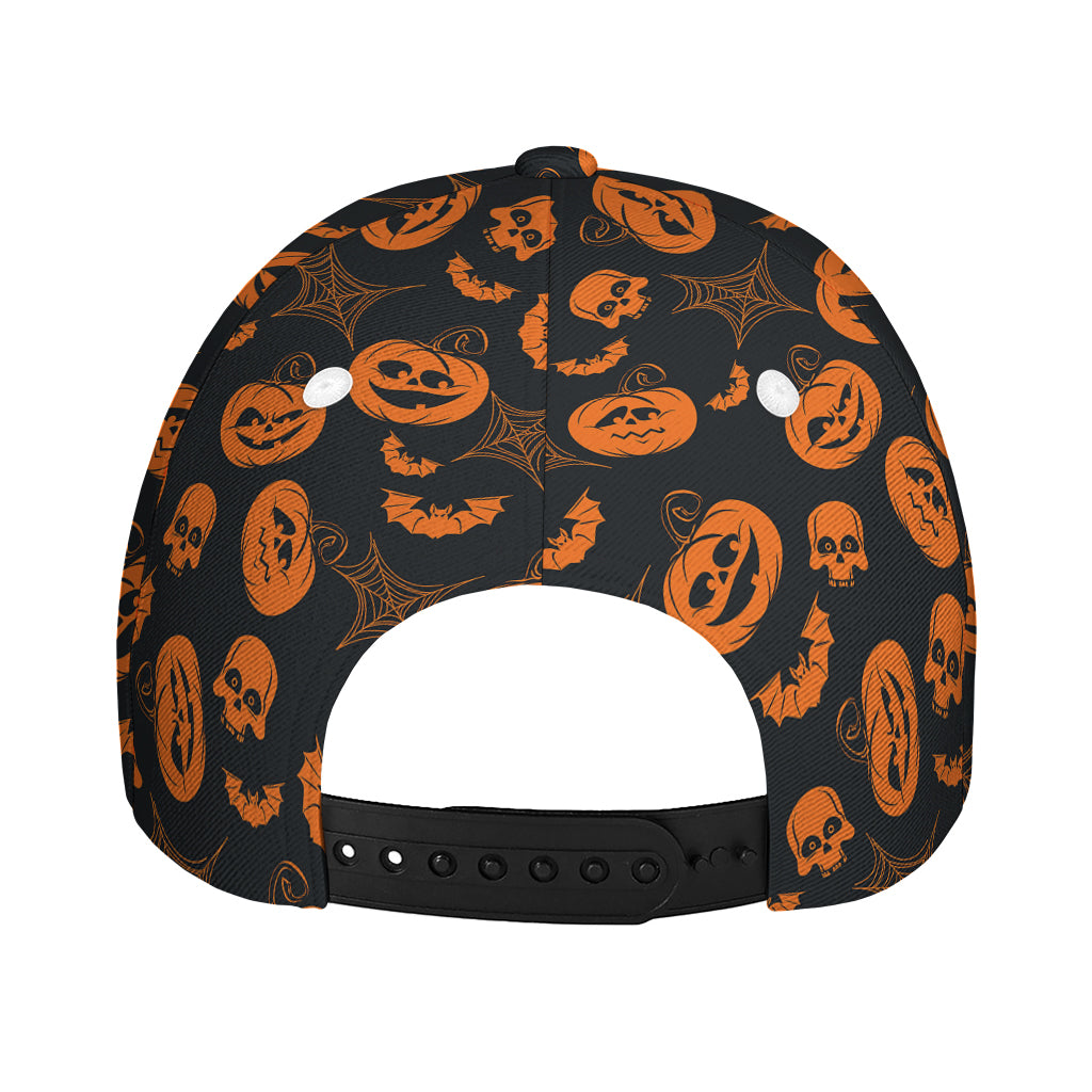 Halloween Pumpkin And Bat Pattern Print Baseball Cap