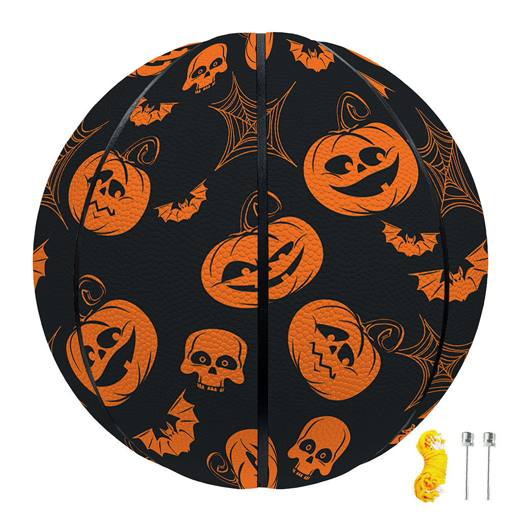 Halloween Pumpkin And Bat Pattern Print Basketball