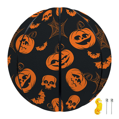 Halloween Pumpkin And Bat Pattern Print Basketball