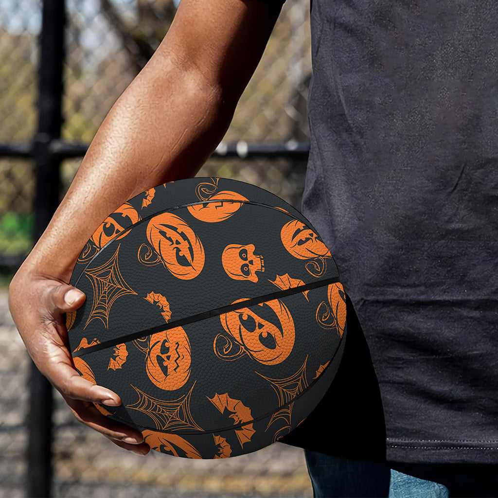 Halloween Pumpkin And Bat Pattern Print Basketball