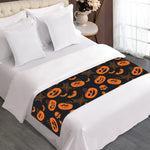Halloween Pumpkin And Bat Pattern Print Bed Runner