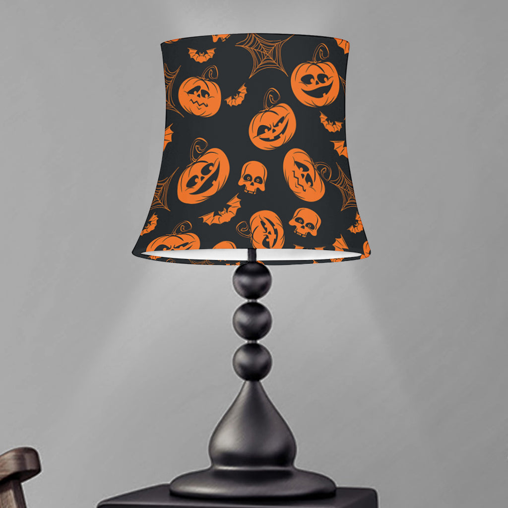 Halloween Pumpkin And Bat Pattern Print Bell Lamp Shade