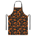Halloween Pumpkin And Bat Pattern Print Bib Apron With Pocket