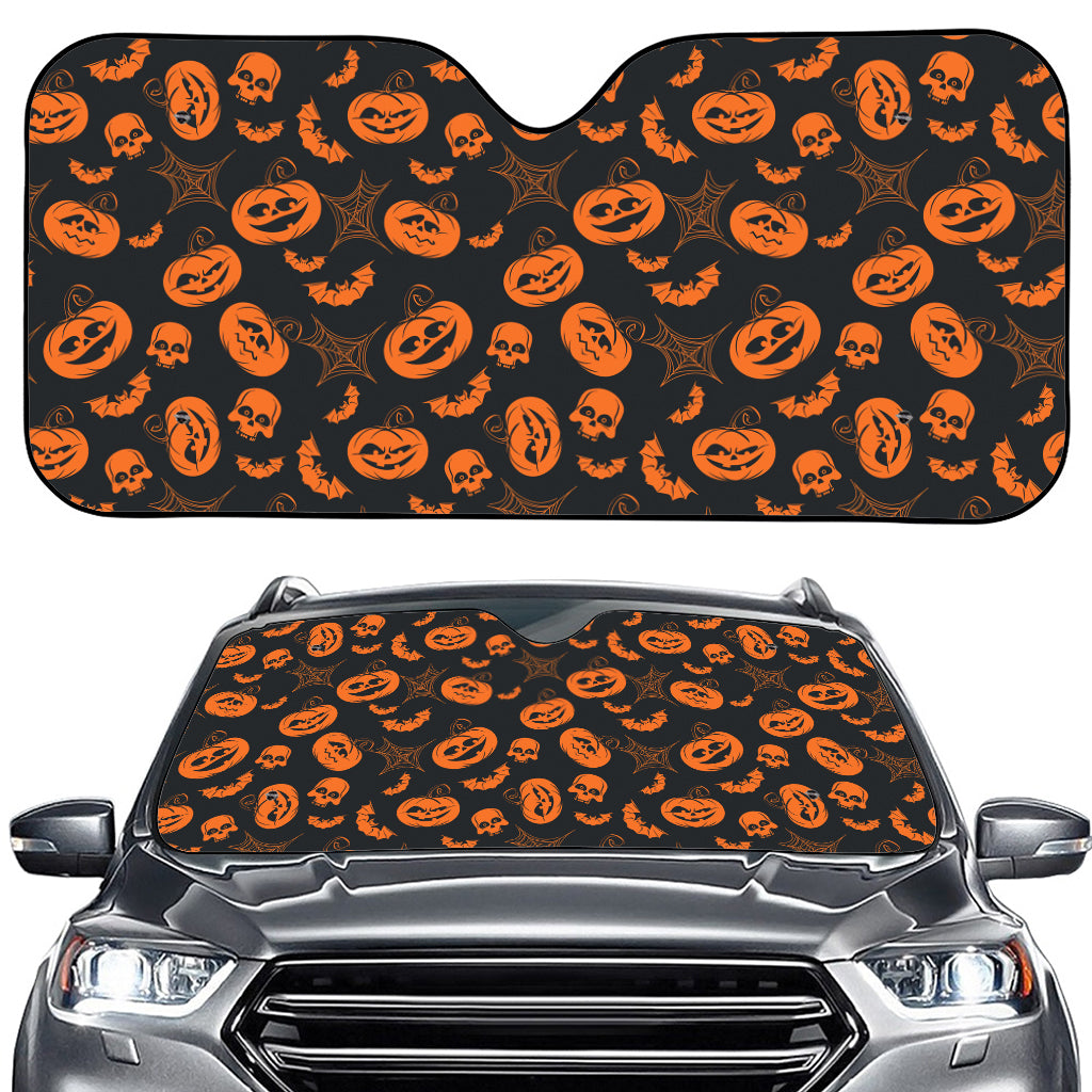 Halloween Pumpkin And Bat Pattern Print Car Windshield Sun Shade