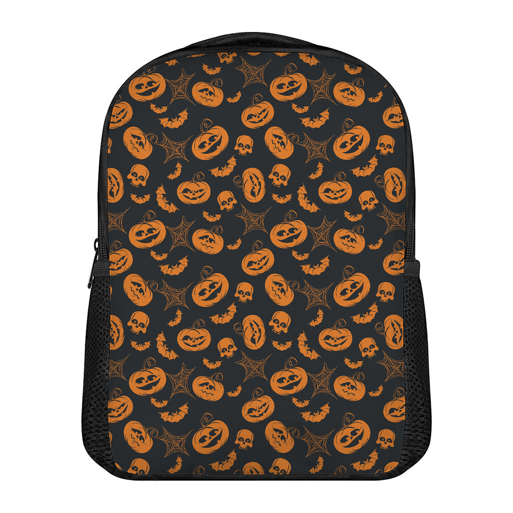 Halloween Pumpkin And Bat Pattern Print Casual Backpack
