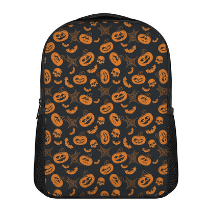 Halloween Pumpkin And Bat Pattern Print Casual Backpack