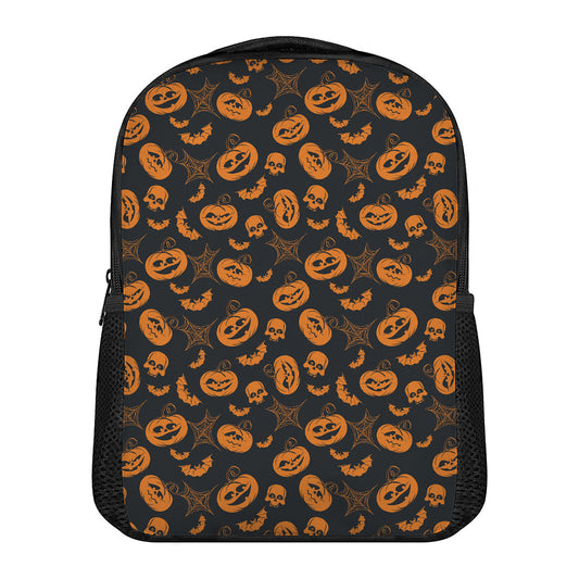 Halloween Pumpkin And Bat Pattern Print Casual Backpack