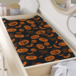 Halloween Pumpkin And Bat Pattern Print Changing Pad Cover