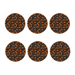 Halloween Pumpkin And Bat Pattern Print Coaster Set