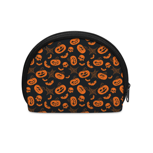 Halloween Pumpkin And Bat Pattern Print Coin Purse
