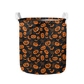Halloween Pumpkin And Bat Pattern Print Collapsible Laundry Basket