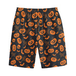 Halloween Pumpkin And Bat Pattern Print Cotton Shorts