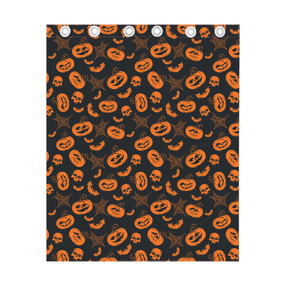 Halloween Pumpkin And Bat Pattern Print Curtain