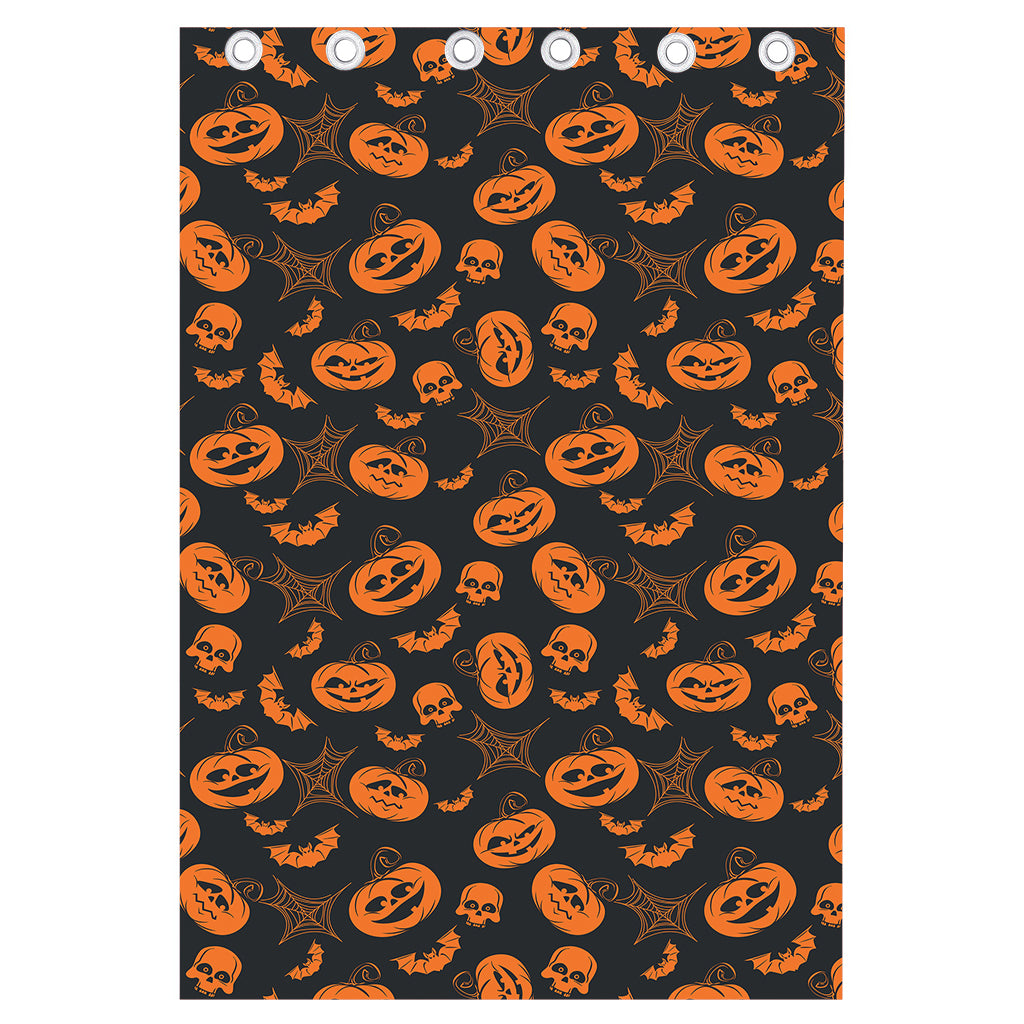 Halloween Pumpkin And Bat Pattern Print Curtain