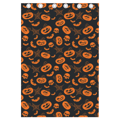 Halloween Pumpkin And Bat Pattern Print Curtain