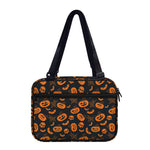 Halloween Pumpkin And Bat Pattern Print Double Strap Bible Bag