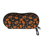 Halloween Pumpkin And Bat Pattern Print Glasses Case