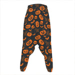 Halloween Pumpkin And Bat Pattern Print Hammer Pants