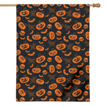 Halloween Pumpkin And Bat Pattern Print House Flag