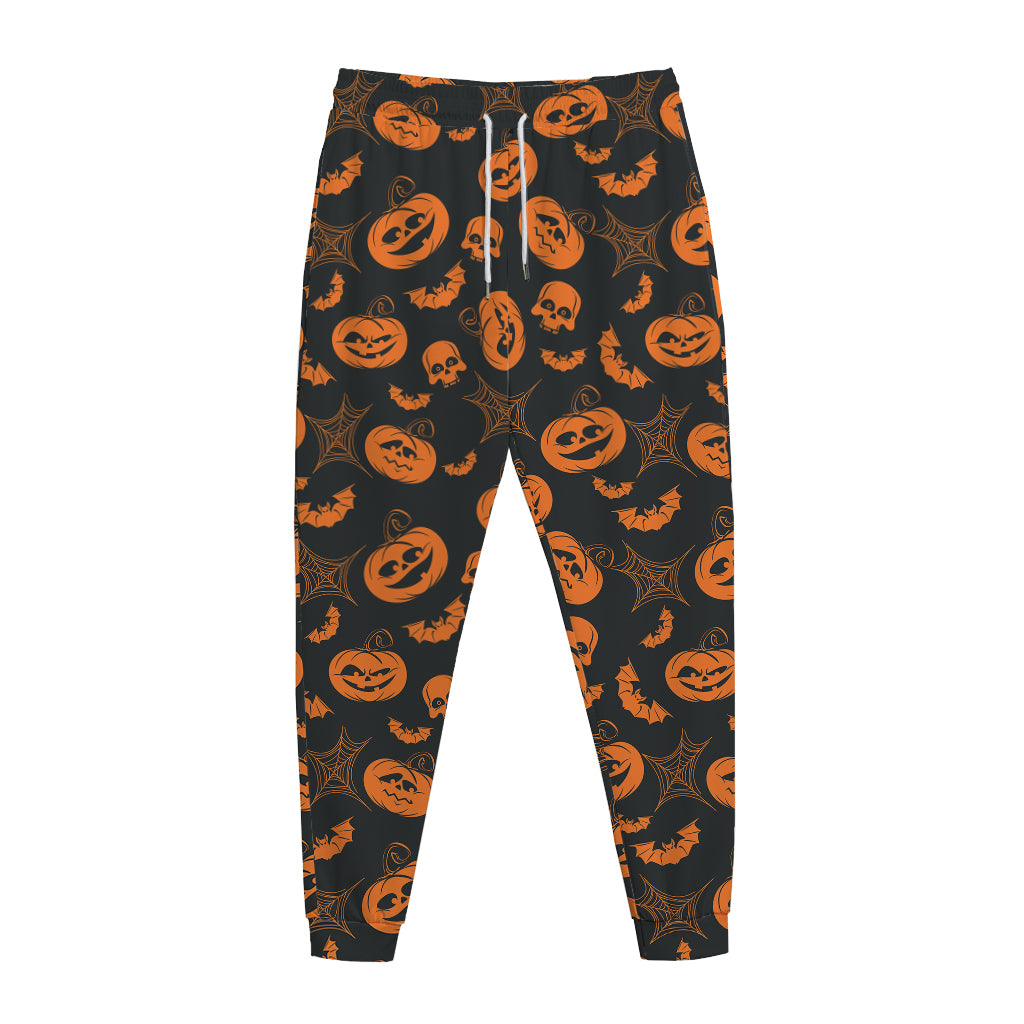 Halloween Pumpkin And Bat Pattern Print Jogger Pants