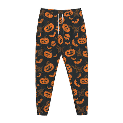 Halloween Pumpkin And Bat Pattern Print Jogger Pants